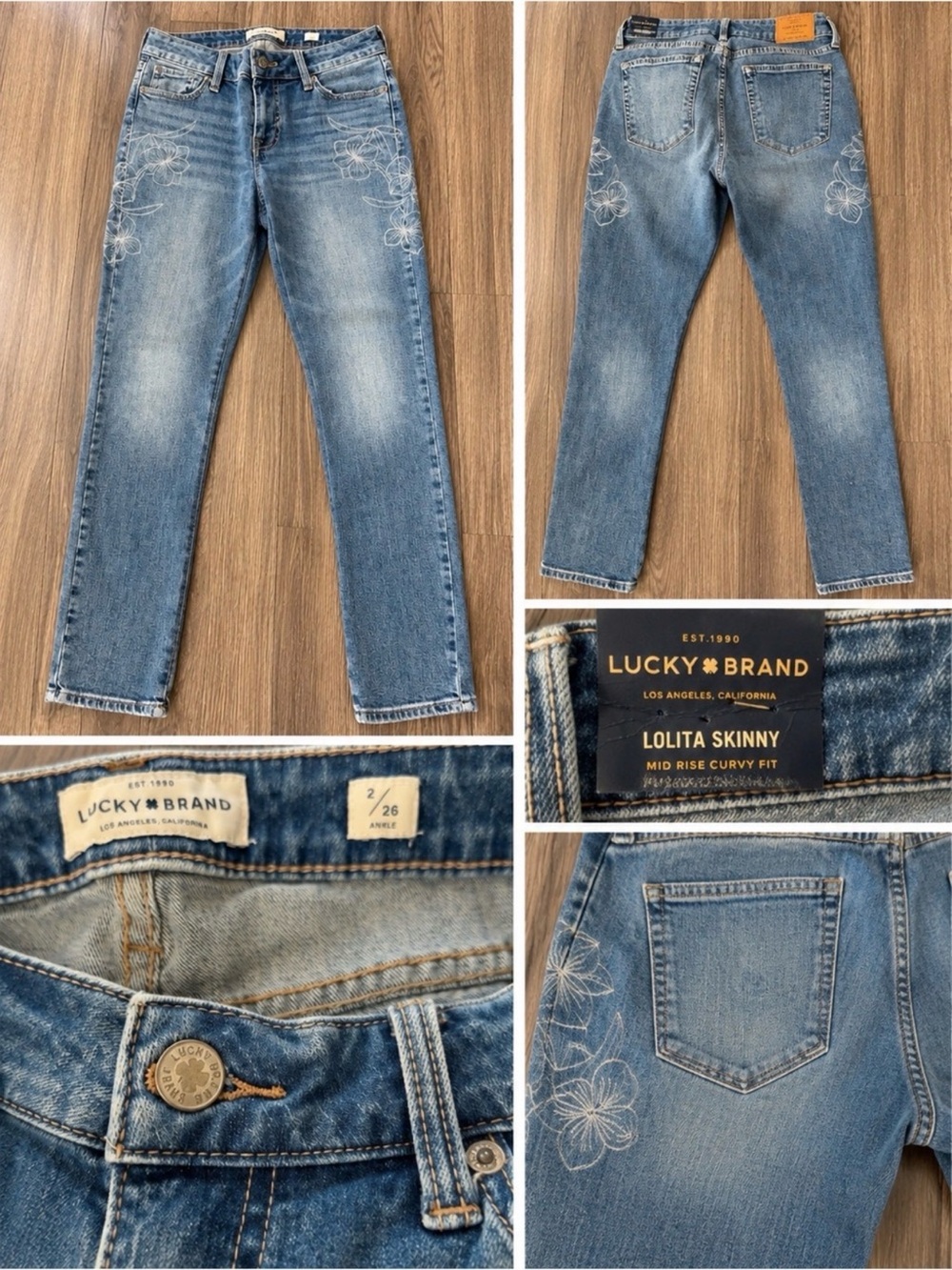 Lucky Brand Lolita Embroidered Straight Jeans